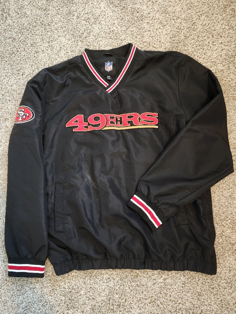 🏈VINTAGE 90'S San Francisco 49ers NFL Pro Line Pullover Windbreaker SZ XL Black